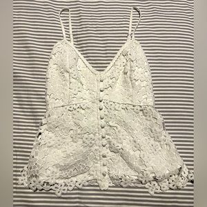 Abercrombie White Floral Lace Top